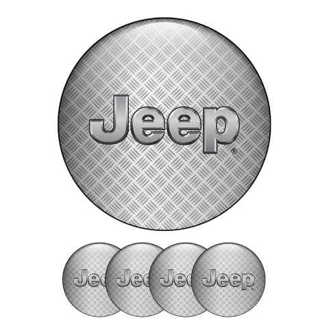Jeep Wheel Center Caps Emblem Silver Line