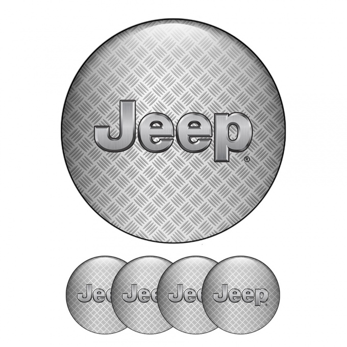 Jeep Wheel Center Caps Emblem Silver Line