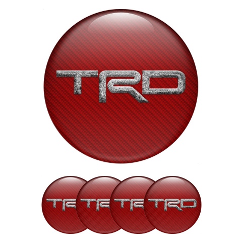 Toyota TRD Wheel Hub Emblems Red carbon with logo