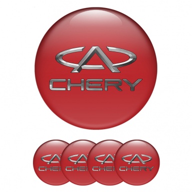 Chery Emblem for Center Caps Red with Gray logo