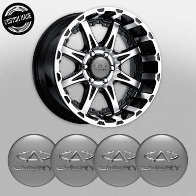 Chery Wheel Emblems Design Gray with silver logo