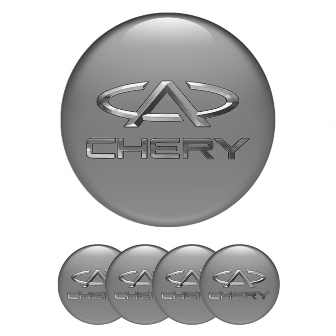 Chery Wheel Emblems Design Gray with silver logo