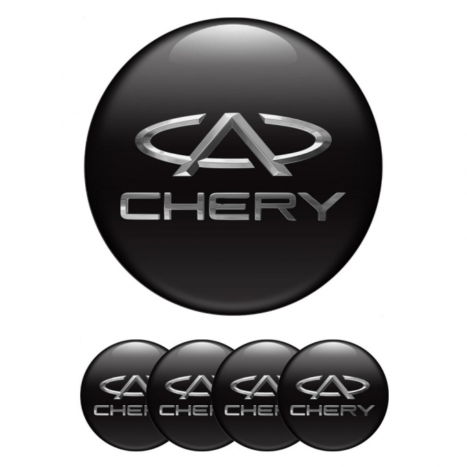 Chery Emblem for Wheel center caps Black with Gray logo