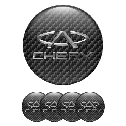 Chery Domed Stickers for Wheel center caps carbon