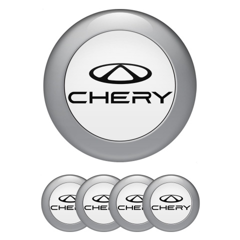 Chery Center Caps Wheel Emblem White with Gray ring