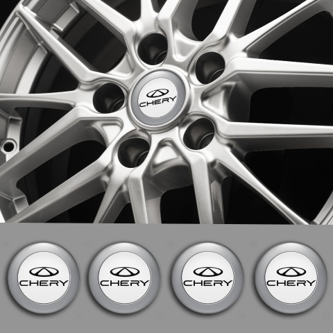 Chery Center Caps Wheel Emblem White with Gray ring