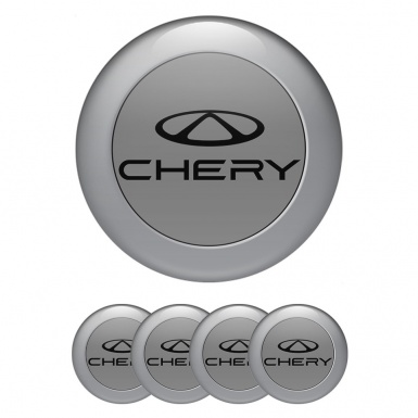 Chery Emblems for Wheel center caps Gray with Black logo