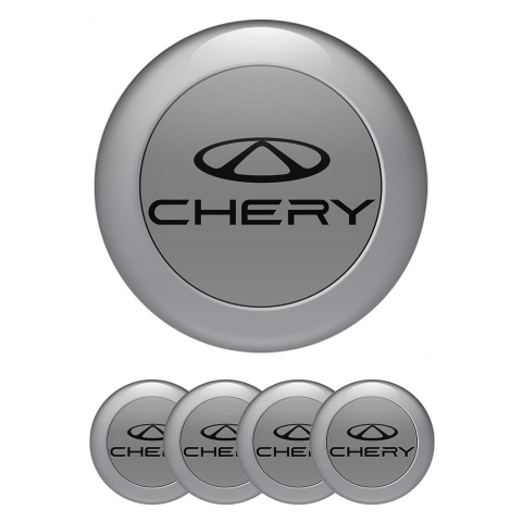 Chery Emblems for Wheel center caps Gray with Black logo