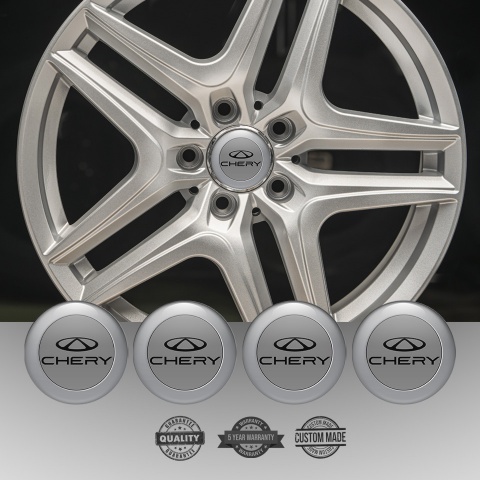 Chery Emblems for Wheel center caps Gray with Black logo