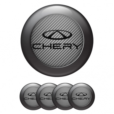 Chery Wheel Emblem for Center Caps Carbon with Black Ring