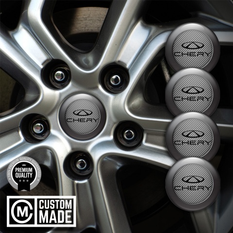 Chery Wheel Emblem for Center Caps Carbon with Black Ring