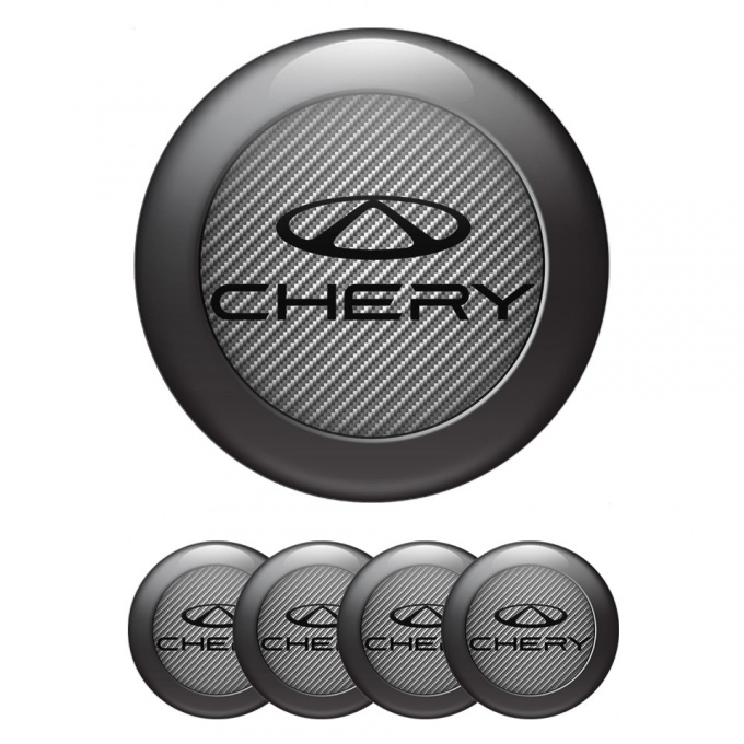 Chery Wheel Emblem for Center Caps Carbon with Black Ring