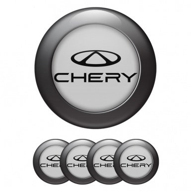 Chery Wheel Emblem for Center Caps Gray with Black Ring