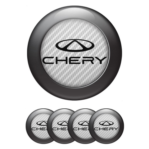 Chery Emblem for Wheel center caps carbon Grey and Black Ring