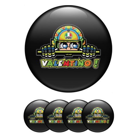 Valentino Rossi Emblem for Center Caps Black with multicolor logo