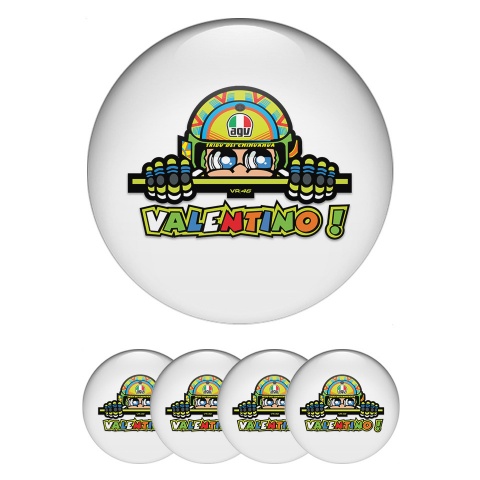 Valentino Rossi Wheel Emblem for Center Caps White with multicolored logo