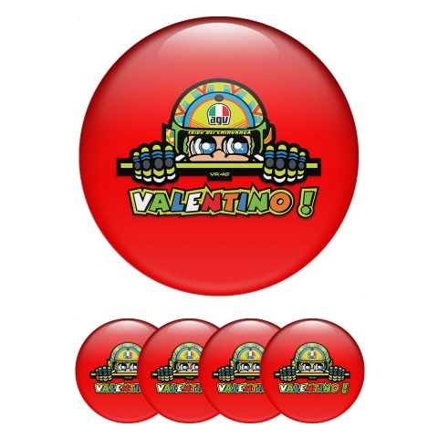 Valentino Rossi Emblem for Center Caps Red with multicolored logo