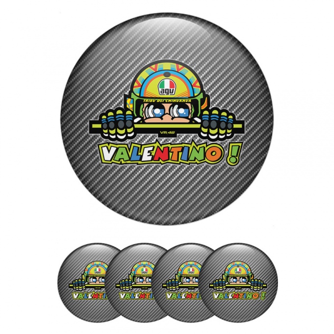 Valentino Rossi Silicone Emblems Grey carbon multicolored logo