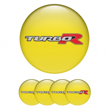 TurboR Domed Stickers for Wheel center caps Style Yellow