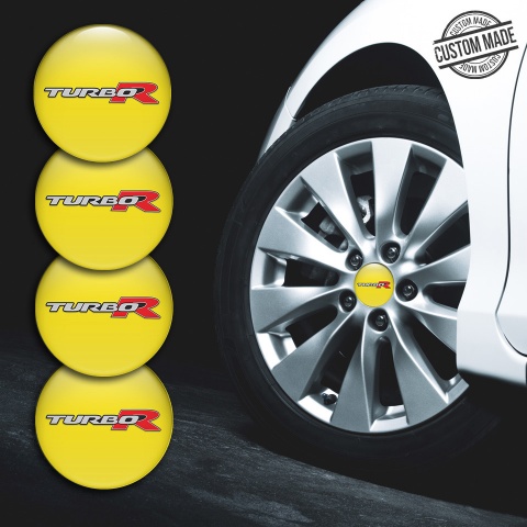 TurboR Domed Stickers for Wheel center caps Style Yellow