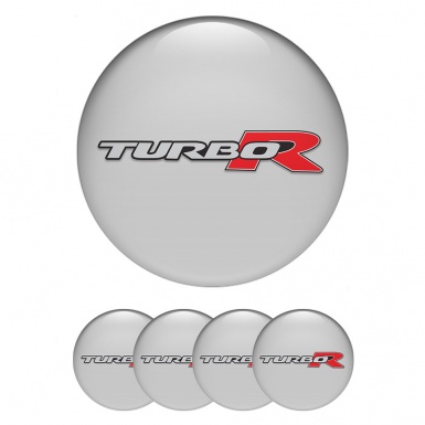 TurboR Emblems for Wheel center caps Design Grey