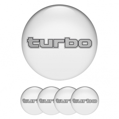 TurboR Emblem for Center Caps White with Gray design