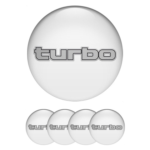 TurboR Emblem for Center Caps White with Gray design