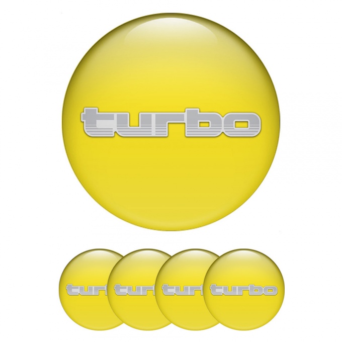 TurboR Wheel Stickers for Center Caps Style Yellow