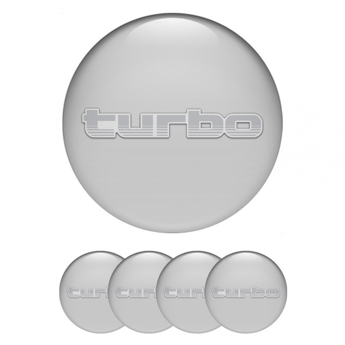 TurboR Emblems for Wheel center caps Style Grey