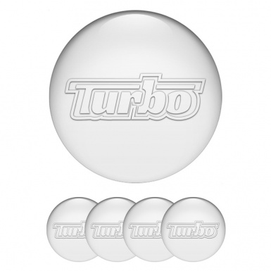 TurboR Wheel Stickers for Center Caps Style White