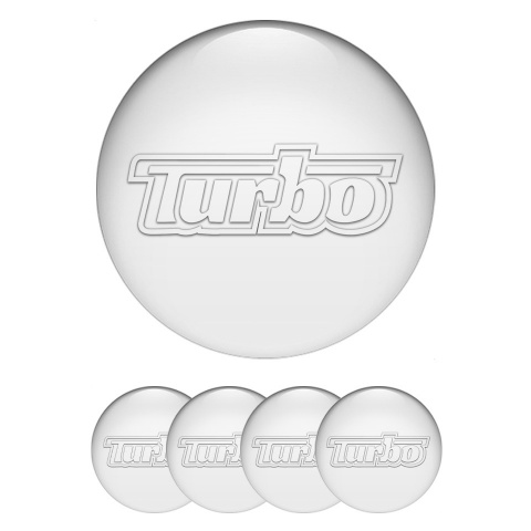 TurboR Wheel Stickers for Center Caps Style White