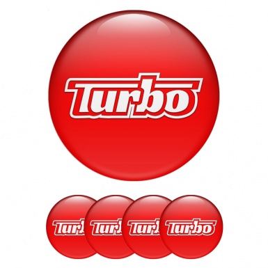 TurboR Emblem for Wheel center caps Background Red and White logo