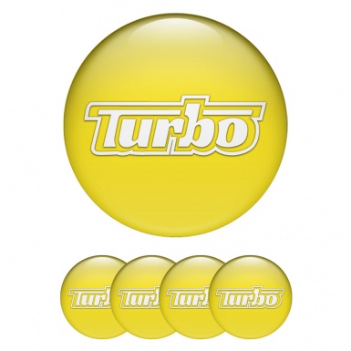 TurboR Wheel Emblem for Center Caps Yellow with White logo