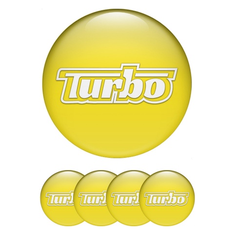 TurboR Wheel Emblem for Center Caps Yellow with White logo