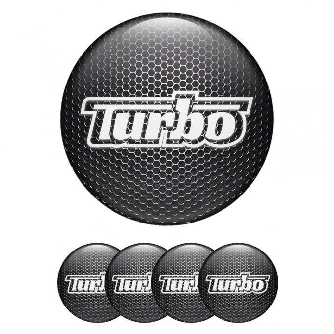 TurboR Wheel Emblem for Center Caps honeycomb Black