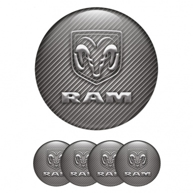 Dodge RAM Wheel Emblems for Center Caps Carbon 3D Logo