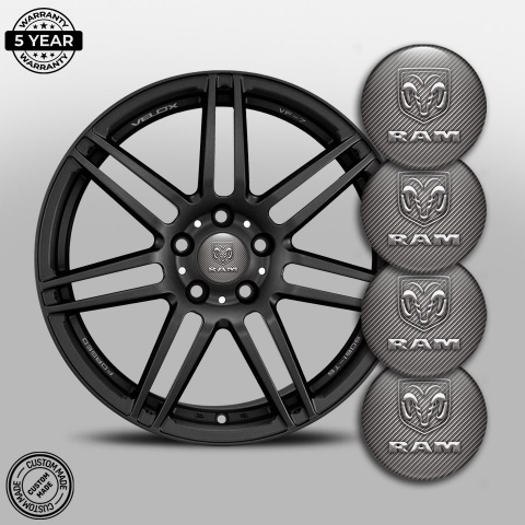 Dodge RAM Wheel Emblems for Center Caps Carbon 3D Logo