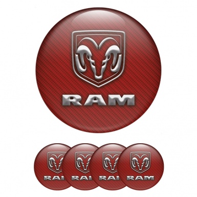 Dodge RAM Emblem for Wheel Center Caps Red Carbon Edition