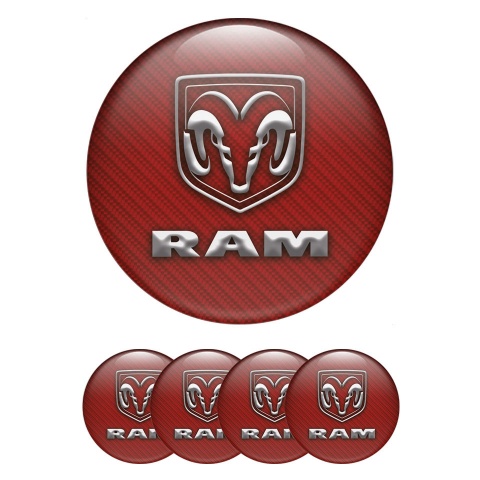 Dodge RAM Emblem for Wheel Center Caps Red Carbon Edition