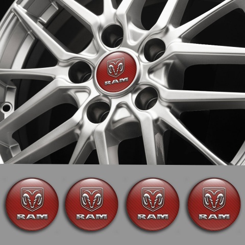 Dodge RAM Emblem for Wheel Center Caps Red Carbon Edition