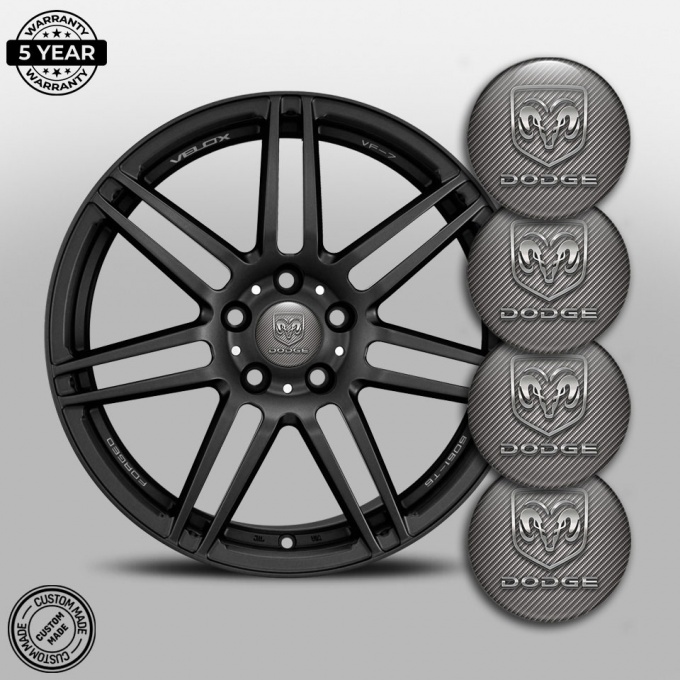 Dodge Emblems for Wheel Center Caps Carbon Logo Edition