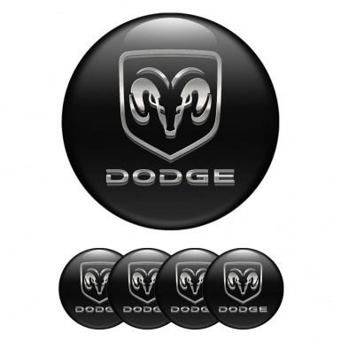 Dodge Silicone Emblems for Wheel Center Caps Black 3D Edition