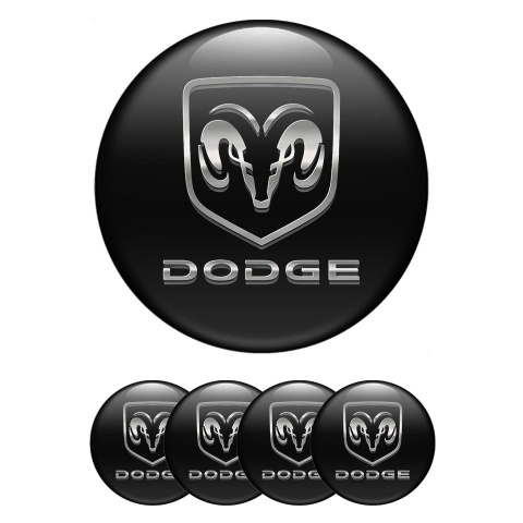 Dodge Silicone Emblems for Wheel Center Caps Black 3D Edition