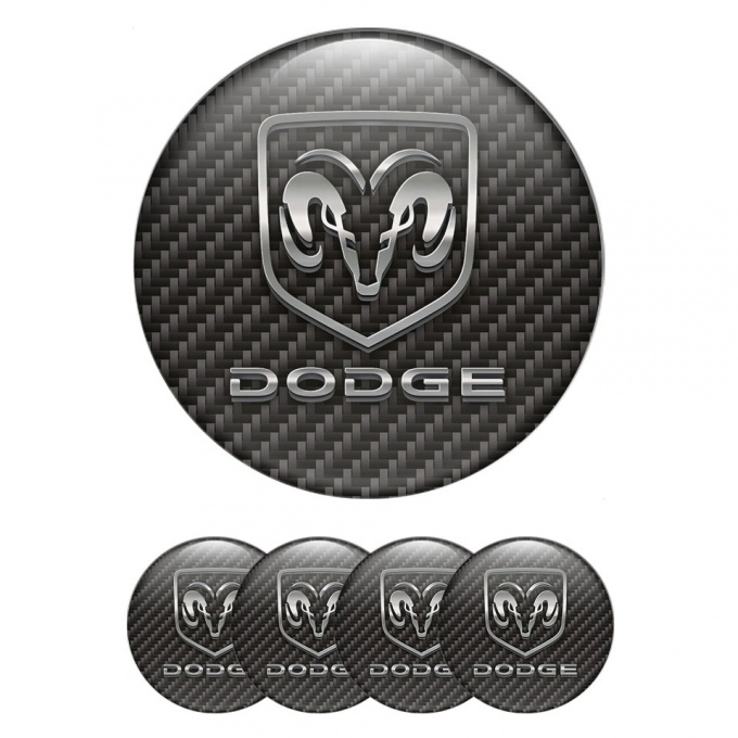 Dodge Emblem for Wheel Center Caps Carbon Logo Edition