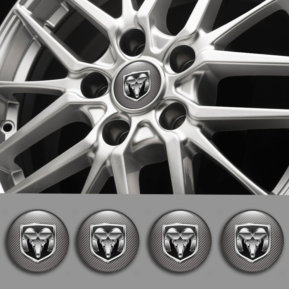 Dodge Wheel Emblems for Center Caps 3D Black Logo | Wheel Emblems ...