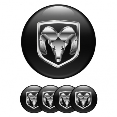 Dodge Wheel Emblems for Center Caps Black Logo edition