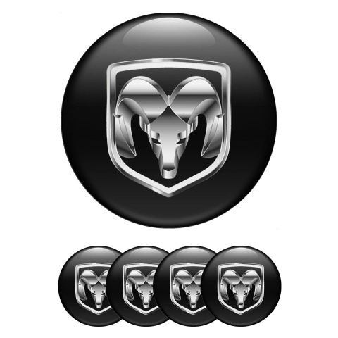 Dodge Wheel Emblems for Center Caps Black Logo edition