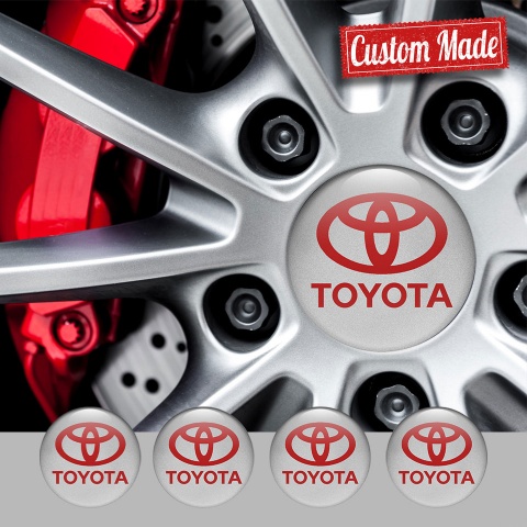 Toyota Wheel Emblems for Center Caps Grey Base Logo