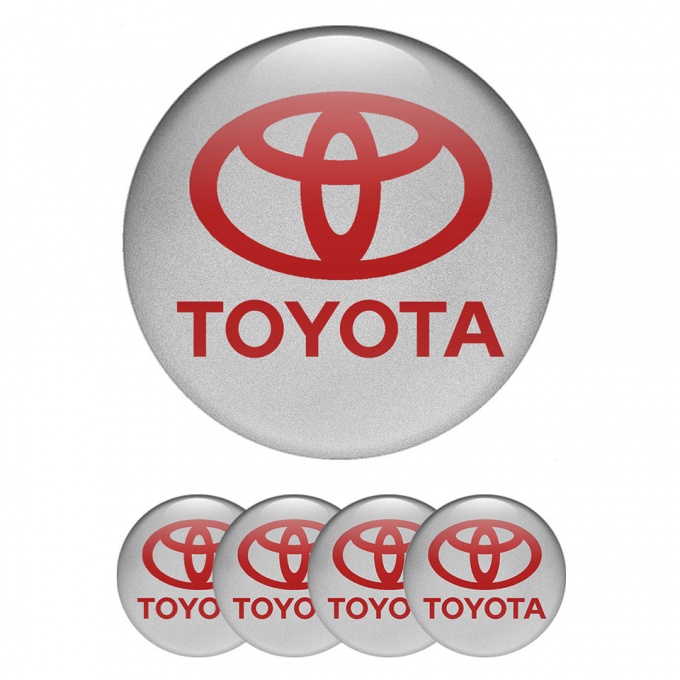 Toyota Wheel Emblems for Center Caps Grey Base Logo