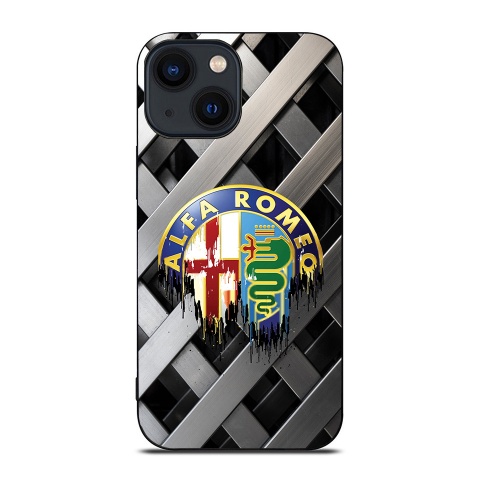 Alfa Romeo iPhone Case with Design Metal Grid Logo 